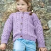 Kids Aran Cardigan Lavander