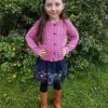 Kids Aran Cardigan Pink