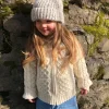 Kids Merino Wool Hooded Cardigan Natural