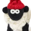 Knitted Sheep with Bobble Hat Red - Medium