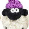 Knitted Sheep with Bobble Hat Lilac - Large
