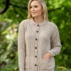 Ladies Cable Knit Cardigan Parsnip