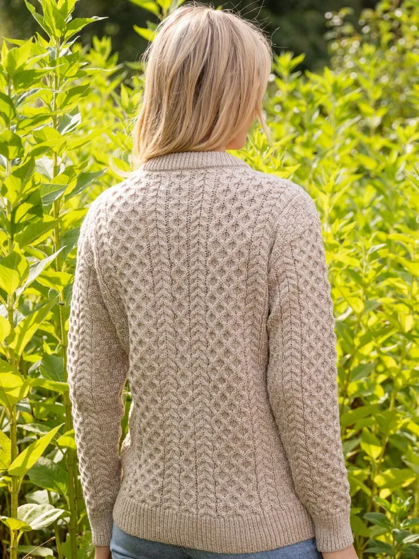 Ladies Cable Knit Cardigan Parsnip