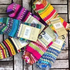 Ladies Fair Isle Socks Yellow/Red