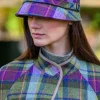 Ladies Irish Flapper Cap Purple Check Col: 574
