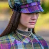 LADIES IRISH NEWSBOY CAP PURPLE CHECK