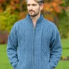 Lined Shetland Jacket Blue