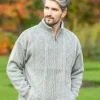 Lined Shetland Jacket Light Grey