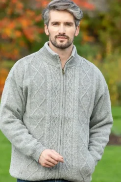 Lined Shetland Jacket Light Grey