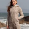 Long Heart Design Coat - Oatmeal