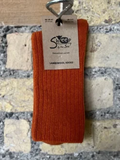 Luxurious Lambswool Socks - Rust