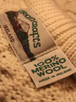 Men's Aran Cowl Neck Merino Sweater