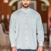 Men's Check Traditional Grandfather Shirt - SW1234