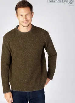 Men's Crew Neck Wool and Cashmere Sweater Loden