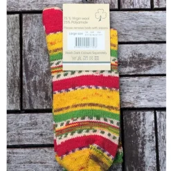Men's Fair Isle Socks Red/Yellow Stripe