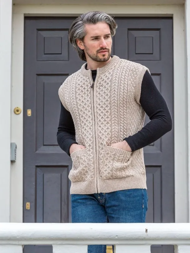 Mens Full Zip Waistcoat Parsnip