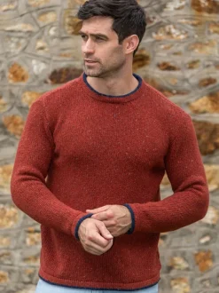 Men's Wool and Cashmere Crew Neck Copper Marl