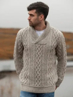 Merino Shawl Neck Oatmeal