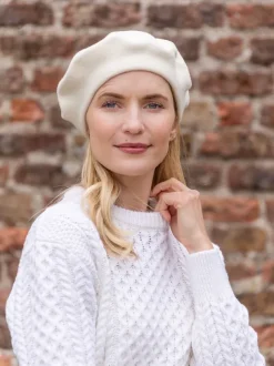 100% Merino Wool Beret Cream