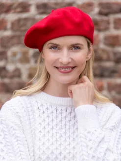 100% Merino Wool Beret Red