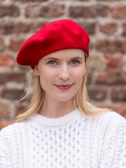 100% Merino Wool Beret Red