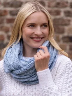 100% Merino Wool Infinity Scarf Sky Blue