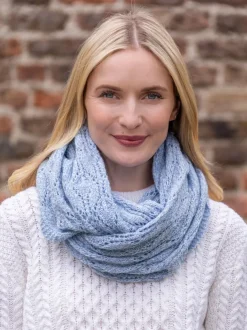 100% Merino Wool Infinity Scarf Sky Blue