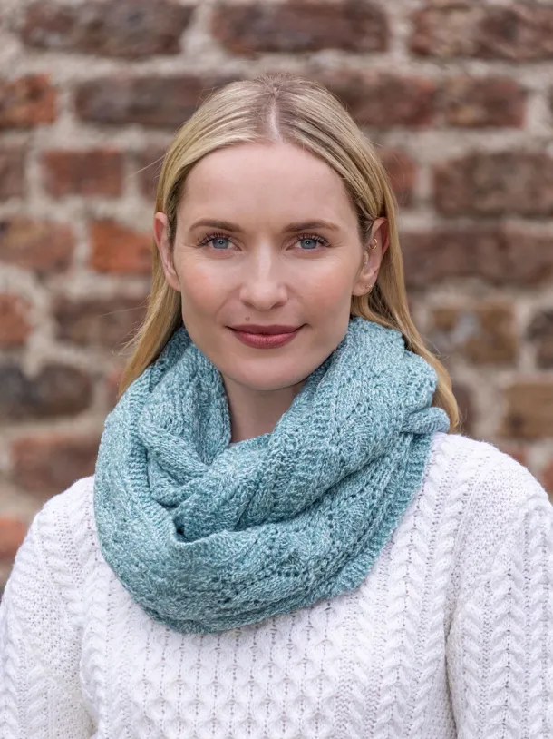 100% Merino Wool Infinity Scarf Aqua