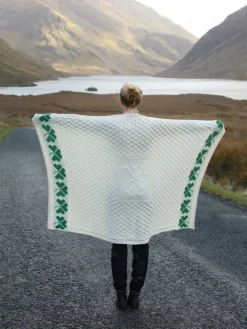100% Merino Wool Shamrock Throw