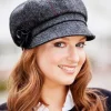 Newsboy Cap Charcoal Herringbone col.31 One Size