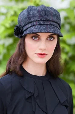 Newsboy Cap Charcoal Herringbone col.31 One Size