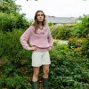 Oversized Shawl Collar Sweater Pale Pink