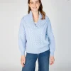 Oversized Shawl Collar Sweater Ice Blue