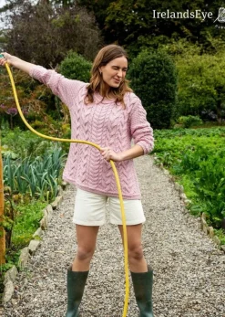 Primrose Aran Sweater Pale Pink