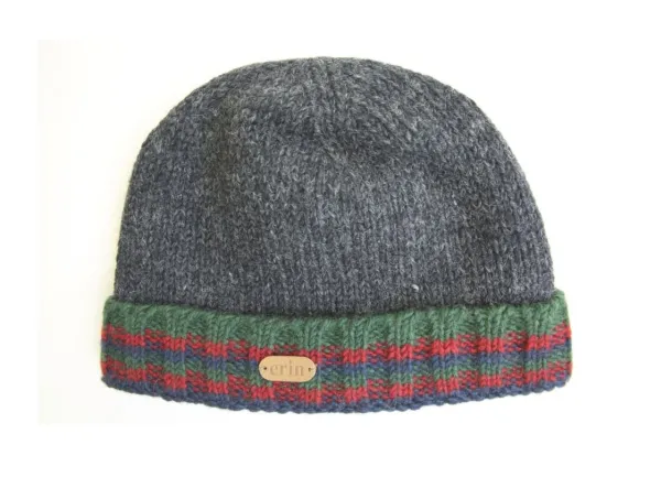 Rib pullon Turnup Hat Charcoal Green