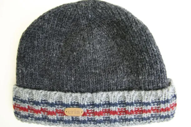Rib Pullon Turnup Hat Charcoal Grey