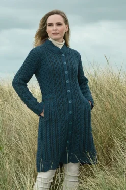 Scallop Edge Coat-Mallard Blue