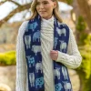 Sheep Motif Scarf Navy