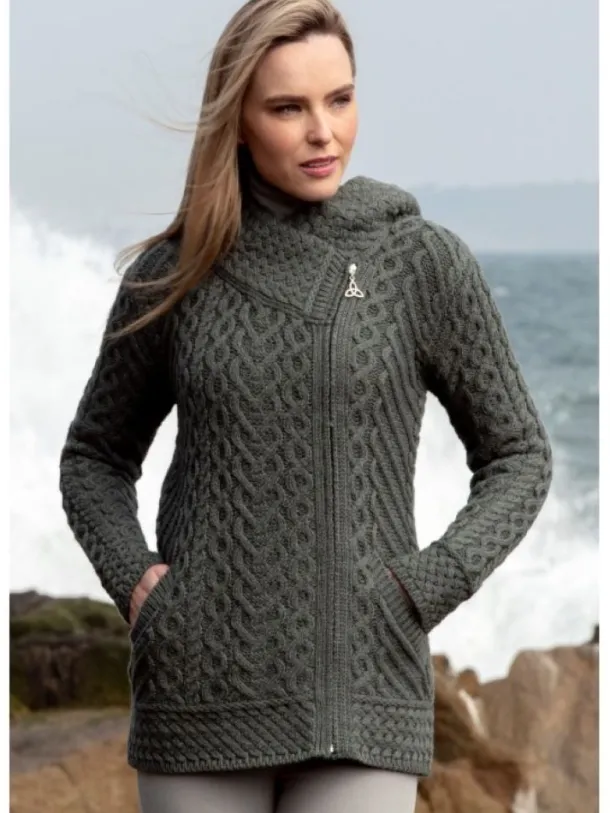 Side Zip Cardigan with Hoody