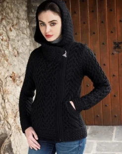 Side Zip Cardigan with Hoody