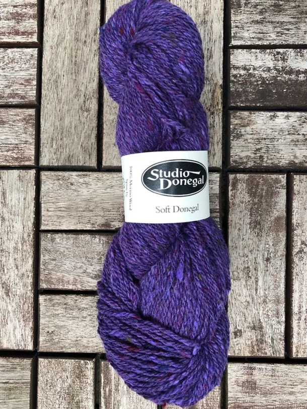 Soft Donegal Knitting Wool Purple 100g
