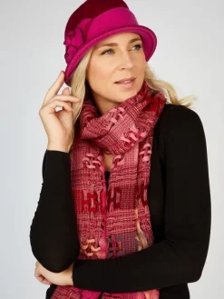 Suantrai of Ireland Open Weave Wool Scarf Pink
