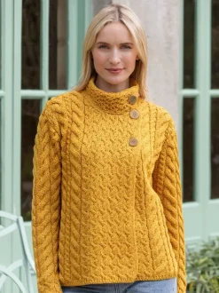 Super Soft Aran Button Cardigan Sunshine