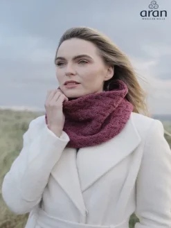 Super Soft Aran Snood Rasberry Marl
