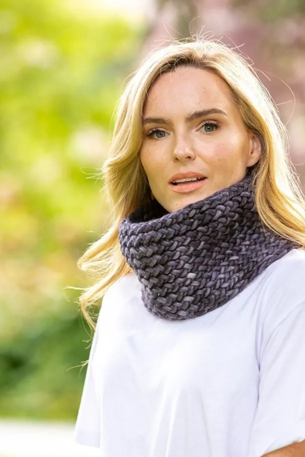 Super Soft handmade Irish Snood - Charcoal