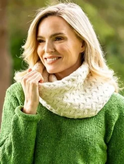 Super Soft Irish Aran Snood Natural