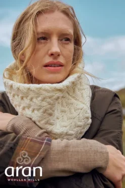 Super Soft Irish Aran Snood Natural