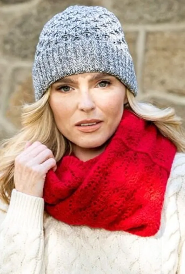 Super Soft merino Wool Infinity scarfu00a0 red