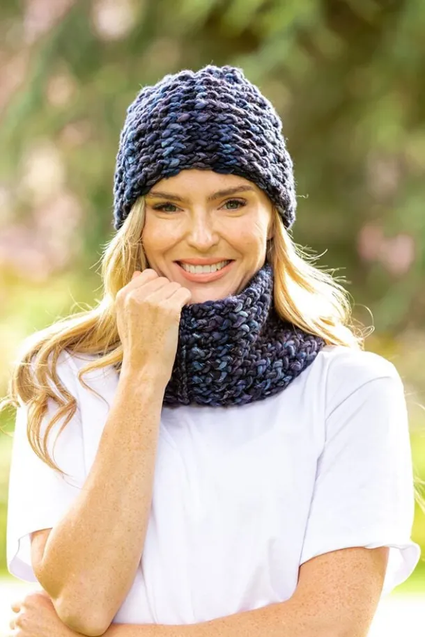 Super-soft Navy mix Snood - Made in Ireland