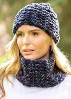 Super-soft Navy mix Snood - Made in Ireland